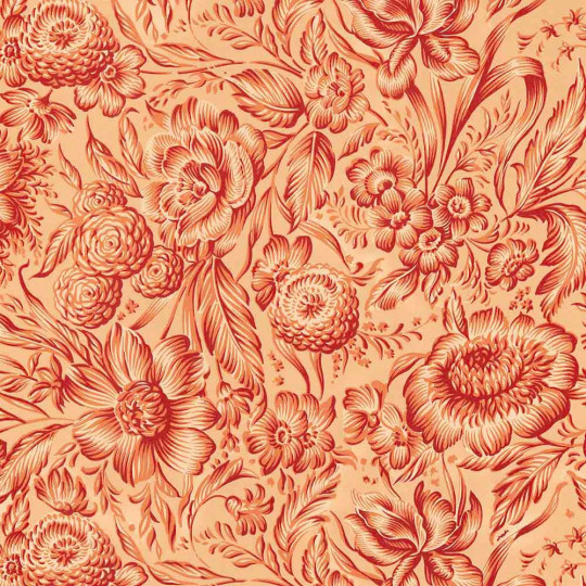 Orange Flower Print Italian Paper ~ Carta Varese Italy